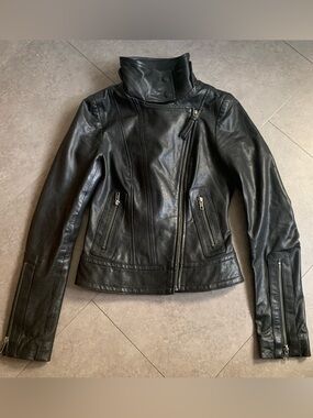 Lambskin Mackage x Aritzia Leather Moto Jacket